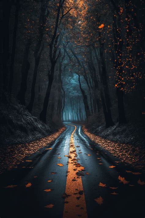 Dark Forest Road Wallpaper