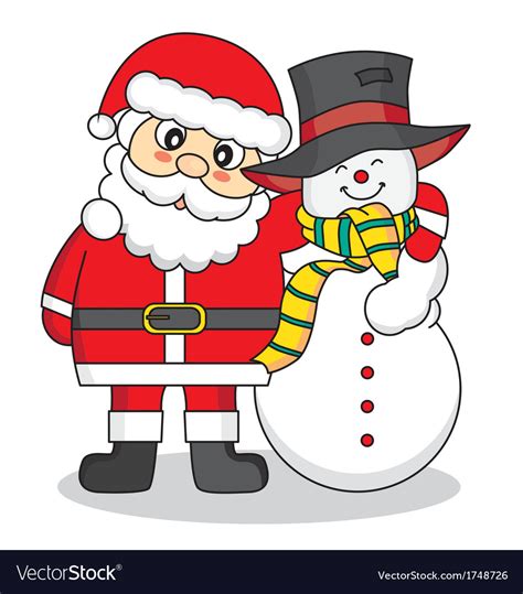 Santa claus and snowman friends Royalty Free Vector Image