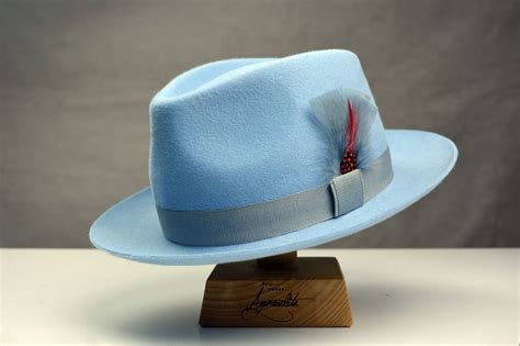 Fedora The CLUBBER Light Blue Fedora Hat For Men Mens | Etsy