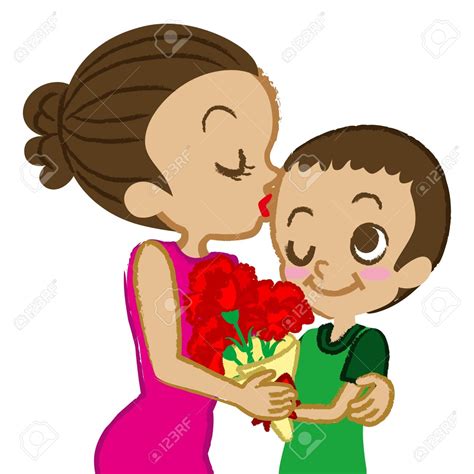 Mother kiss clipart - Clipground