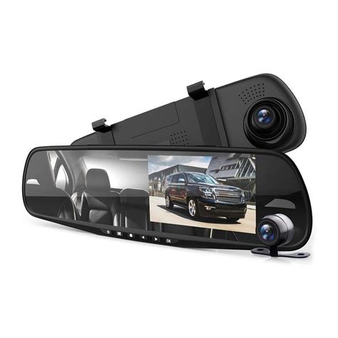 Pyle PLCMDVR49 4.3 Inch Display Dash Cam Dual Camera Vehicle Recording ...