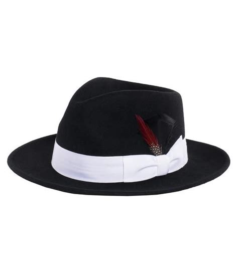 Crushable Fedora Hat in Black With White Band | Fedora, Fedora hat, Hats