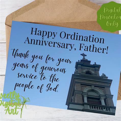 Catholic Priest Ordination Anniversary Cards - Etsy