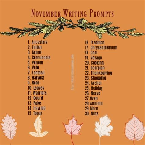 Fun for Friday: November Writing Prompts | November writing prompts, Creative writing prompts ...