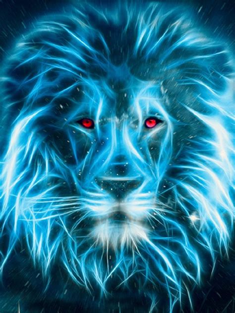 Danger Blue Fire Lion Wallpaper - kashmittourpackage