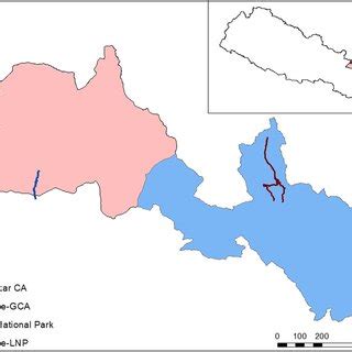 Map of Nepal showing the positions of the Langtang National Park and ...