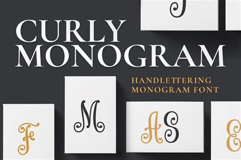 Curly Monogram | Monogram fonts, Font bundles, Hand lettering fonts