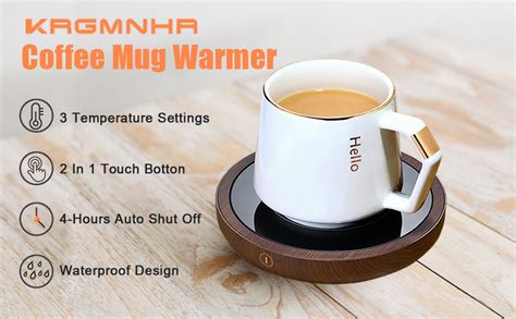 Coffee Mug Warmer, KRGMNHR Coffee Cup Warmer for Desk Use Auto Shut Off, 3-Temperature Settings ...