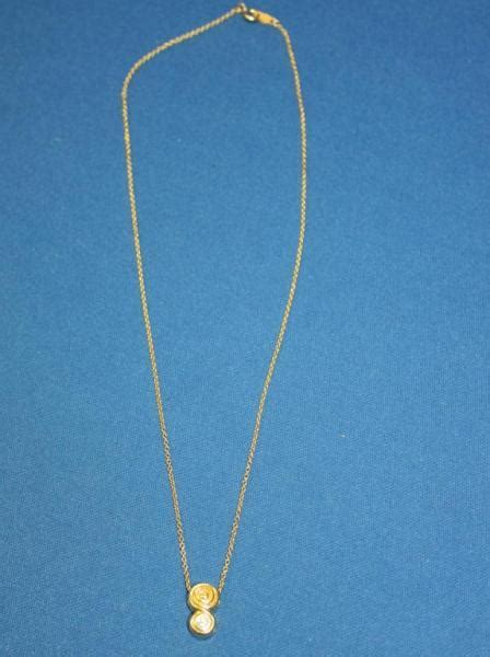 18K Yellow Gold Chain & Pendant W/20pt Diamond