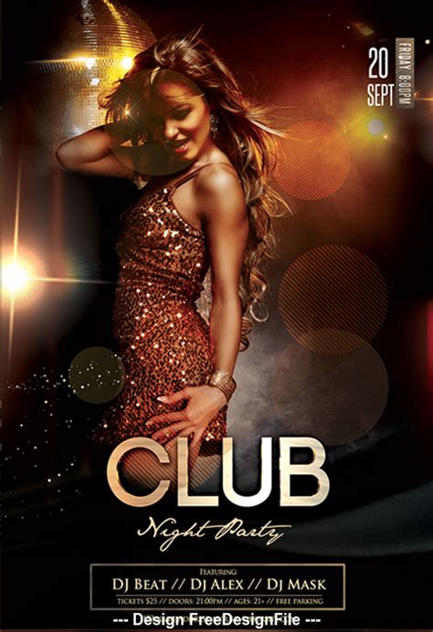 Club Night Party Flyer Design PSD Template free download