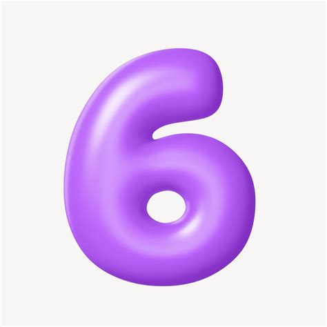 6 number six, 3D purple | Free Photo - rawpixel