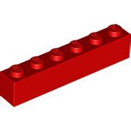 LEGO Brick 1x6 RED (100 pcs) | BRICKshop - LEGO en DUPLO specialist