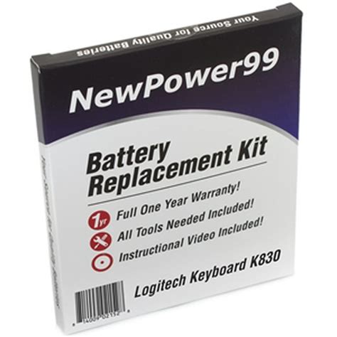 Logitech k830 Keyboard Battery Replacement Kit with Tools, Video ...