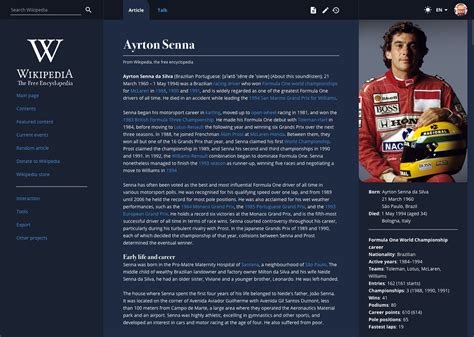 Wikipedia article page redesign on Behance