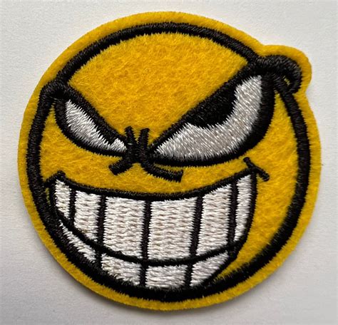 Sinister Devious Emoji Patch Evil Naughty Smile Iron en - Etsy España