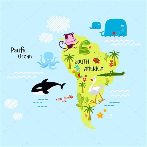 South America continent with animals — Stock Vector © utchenko_olga ...