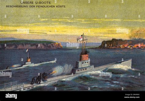 German propaganda postcard, Our U-Boats, WW1 Stock Photo - Alamy