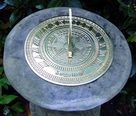 Brass Sundial on Stone Cherub Garden Pedestal