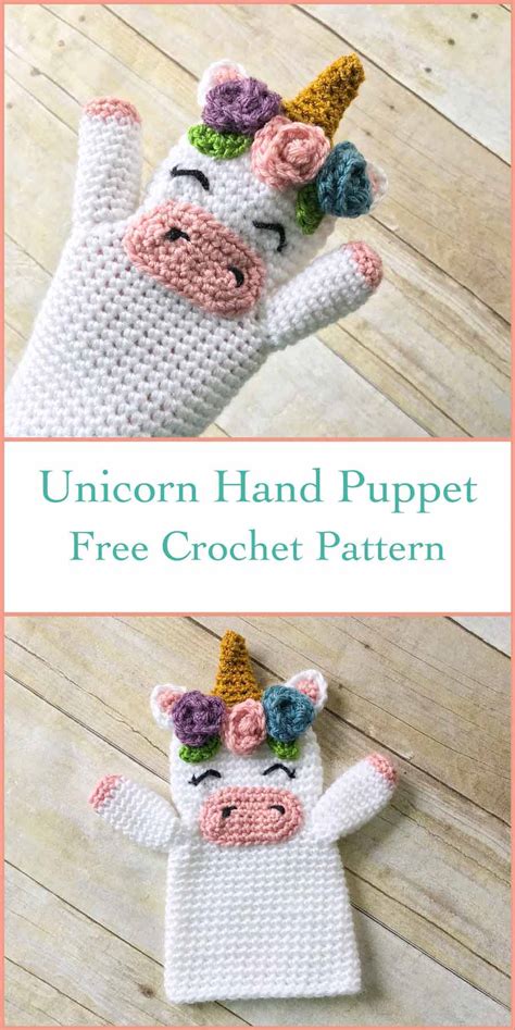 Crochet Unicorn Hand Puppet Free Crochet Pattern ⋆ Crochet Kingdom