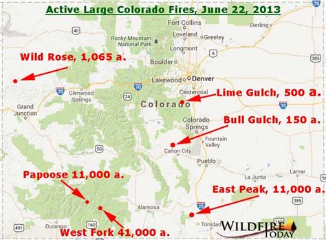 Map of Colorado wildfires, June 22, 2013 - Wildfire Today