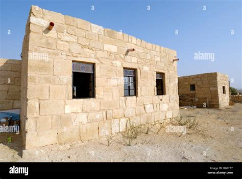 Israel, Negev, Shivta, a modern house built from local material using ...