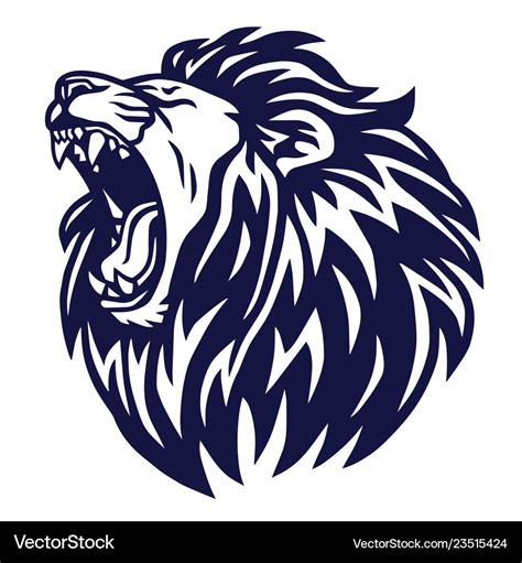 Lion roar logo icon sports mascot template Vector Image