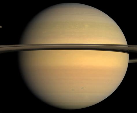 Saturn and Tethys, in color | The Planetary Society