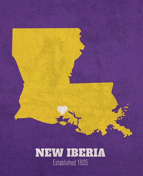 New Iberia Louisiana City Map Founded 1835 Louisiana State University ...