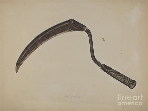 Hand Sickle Drawing by Lloyd Charles Lemcke