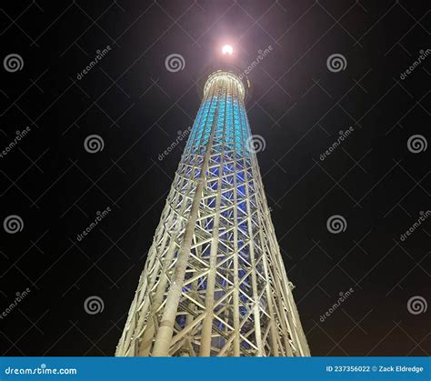 Tokyo Skytree Illuminated at Night in Japan Editorial Photography ...