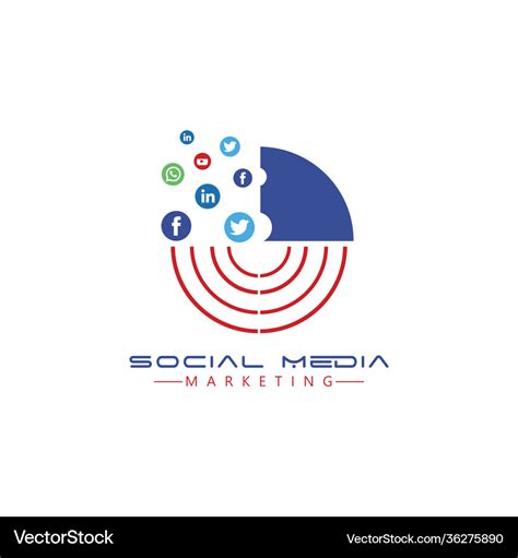 Social media marketing logo - template Royalty Free Vector