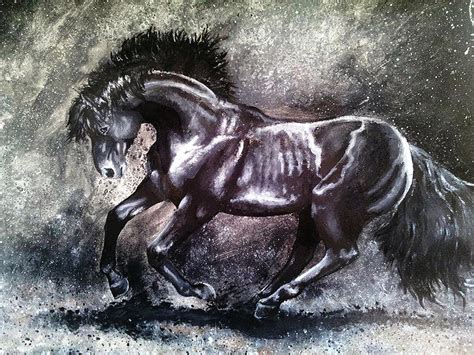 Black Horse Painting by Kayla Speed