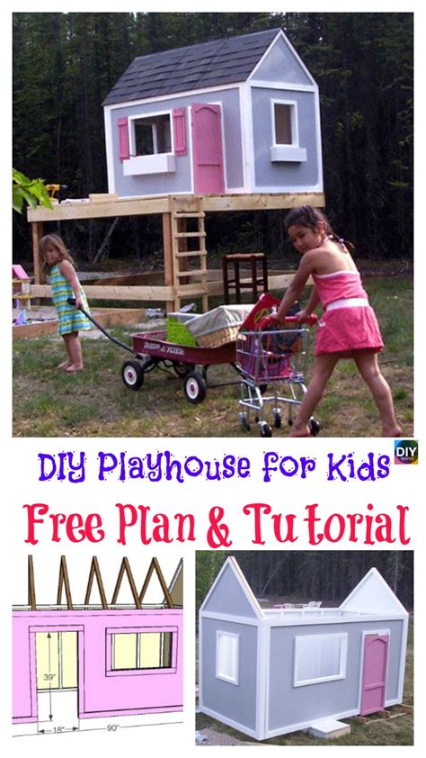 How to DIY Playhouse for Kids - Free Plan - DIY 4 EVER