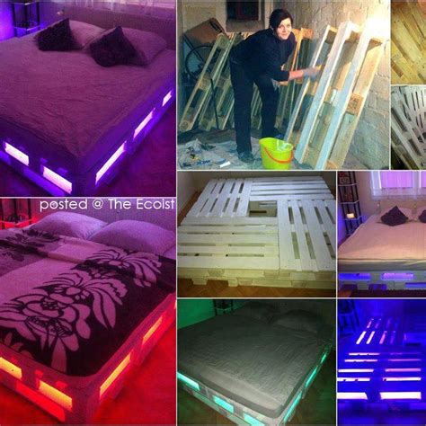 Bed Lights | Diy pallet bed, Pallet bed frame diy, Pallet bed frames