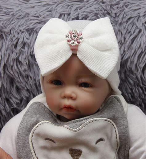 Newborn Baby Cute and Pretty Beanie Hat With Big Bow Baby Infant Girl Soft Warm Hospital Hat Cap ...