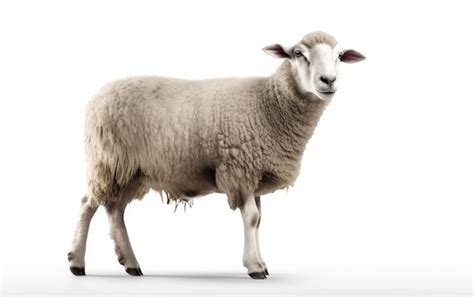 Premium Photo | A white sheep isolated on a white background livestock domestic farm animals ai ...