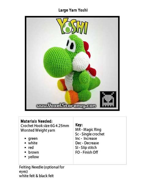 Giant Yoshi Crochet Pattern - Etsy