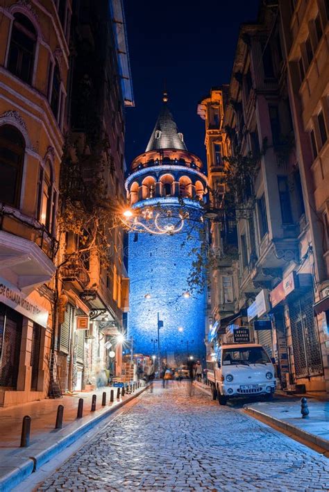 View of the Galata Tower at Night Editorial Image - Image of galata, built: 105005015