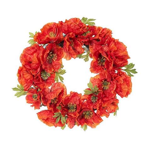 Red Poppy Wreath from Kirkland's | Poppy wreath, Red poppies, Wreaths