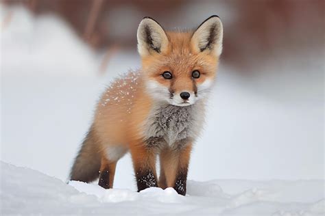 Premium Photo | Baby fox in snow Generative Ai