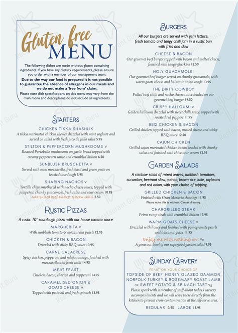 Menu at The Bull at Broughton Astley pub & bar, Leicester