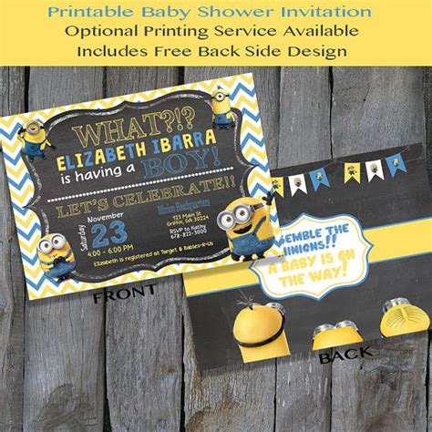 PRINTABLE Minion Baby Shower Invitation by IrresistibleInvites1 Minion ...