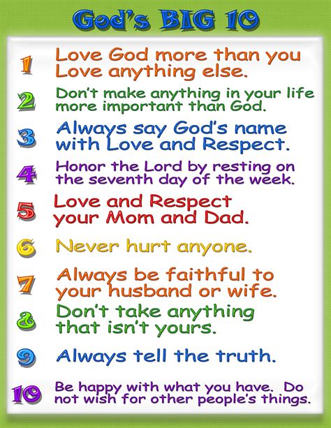 Free Ten Commandments Printables