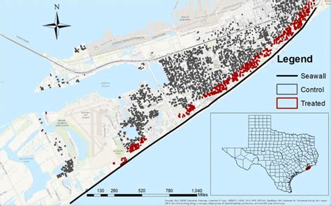 Galveston island and seawall. Notes: This figure depicts Galveston... | Download Scientific Diagram