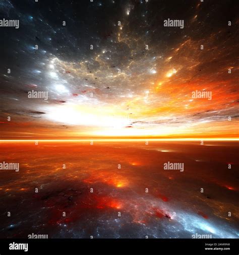 Cosmic horizon - abstract digital render Stock Photo - Alamy