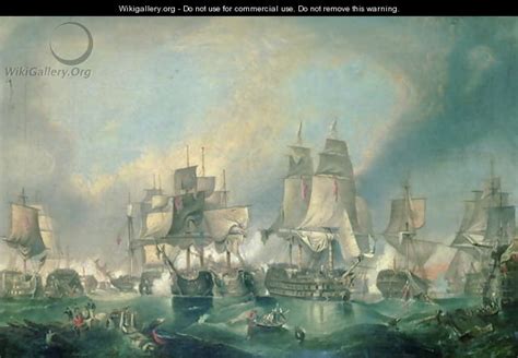 The Battle of Trafalgar in 1805 - William Clarkson Stanfield - WikiGallery.org, the largest ...