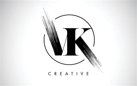 VK Brush Stroke Letter Logo Design. Black Paint Logo Leters Icon. 4887271 Vector Art at Vecteezy