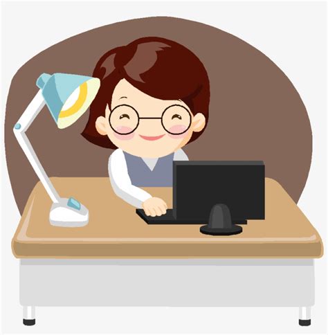 Cartoon Working In Office - Free Transparent PNG Download - PNGkey