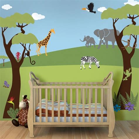 Jungle Wall Mural Stencil Kit for Baby Nursery Wall Mural