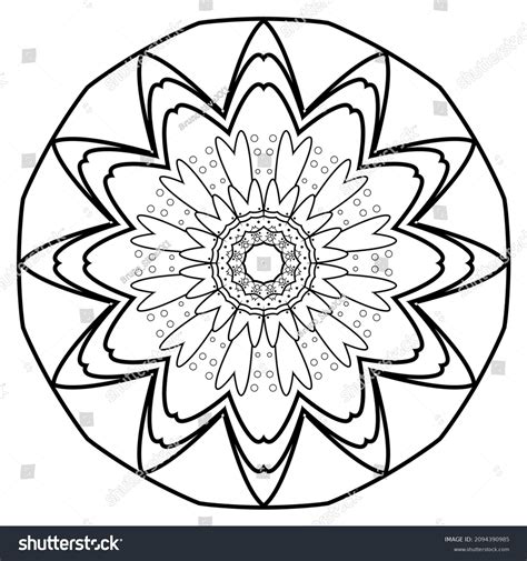 Flower Mandala Symbol Circle Shape Stock Illustration 2094390985 | Shutterstock